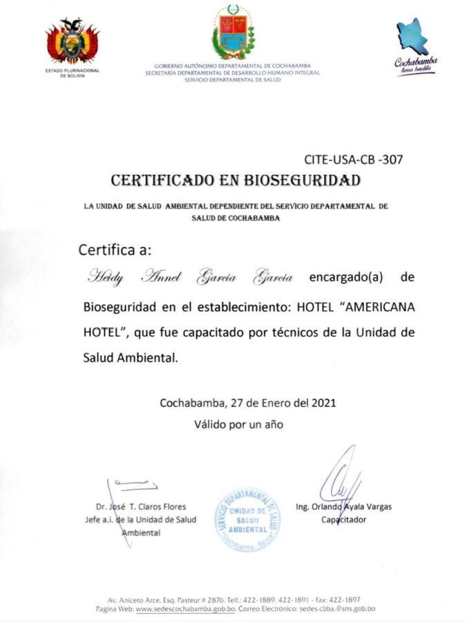 Americana Hotel Cochabamba Exterior photo